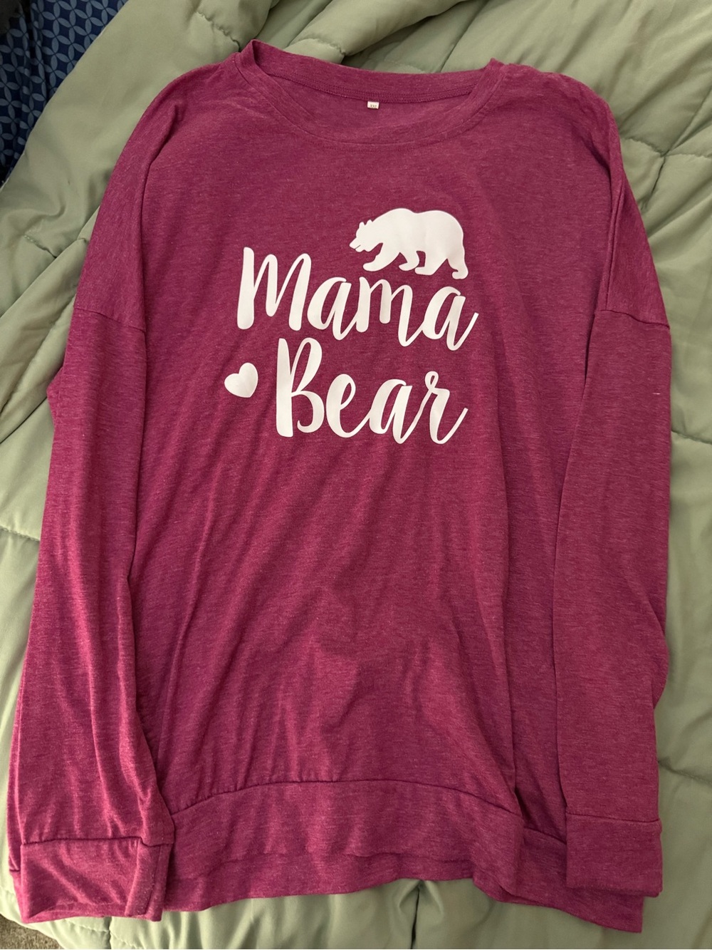 Source Unknown Magenta "Mama Bear" Long Sleeve Tunic